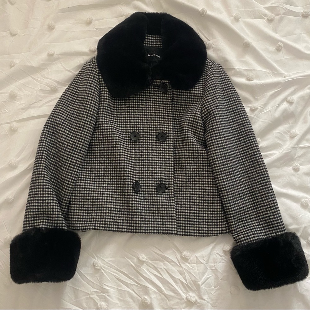 Reformation templeton coat size small